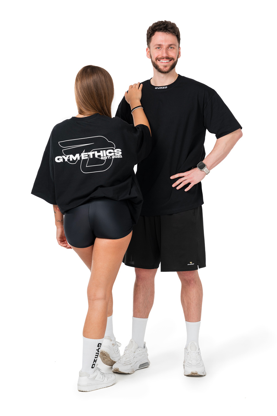Černé unisex Oversize triko na cvičení do fitka GYMETHICS est 2021 | eL eSDe